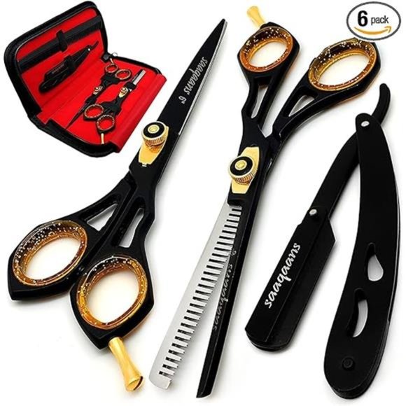 Professional Barber Shears Kit Tools - Hair Cutting Scissors Set for Hairdresser - Picture 7 of 7
